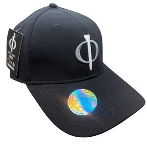Phi Tee Golf Black One Size Fits Most Embroidered Logo Baseball Cap Hat Men NWT